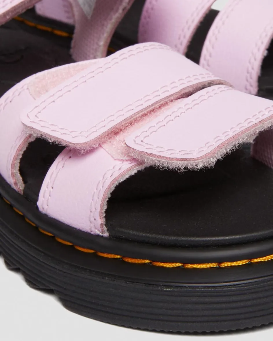 Dr. Martens Junior & 5-7 Years*Junior Klaire Athena Leather Strap Sandals in Pale Pink Pale Pink — Athena