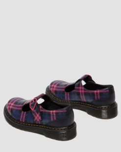 Dr. Martens Last Chance Styles*JUNIOR POLLEY II PINK TARTAN MARY JANE SHOES