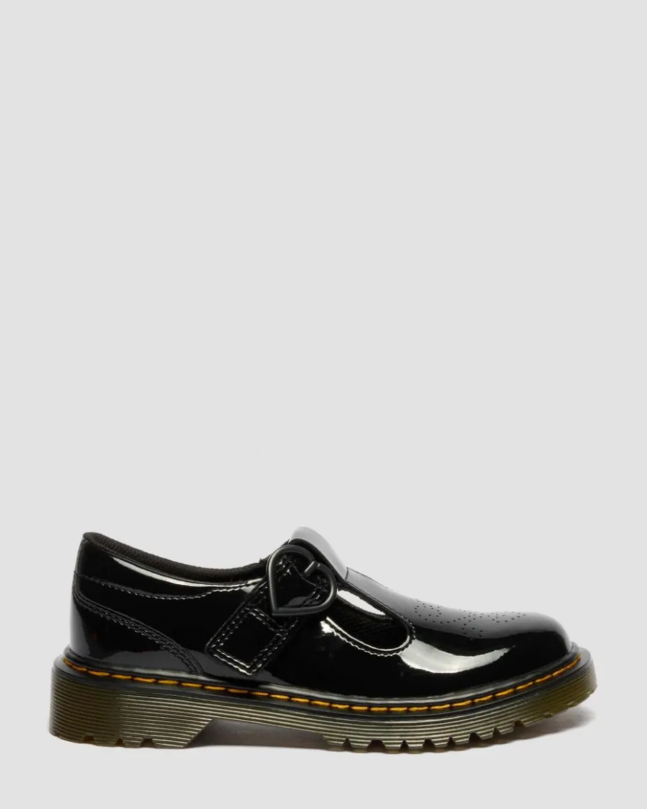 Dr. Martens New And Featured|Junior & 5-7 Years*Junior Polly II Heart Patent Leather Shoes Patent Lamper