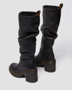 Dr. Martens Tall And Knee High Boots|New And Featured*Kasey Virginia Leather Tall Heeled Boots in Black Black — Virginia