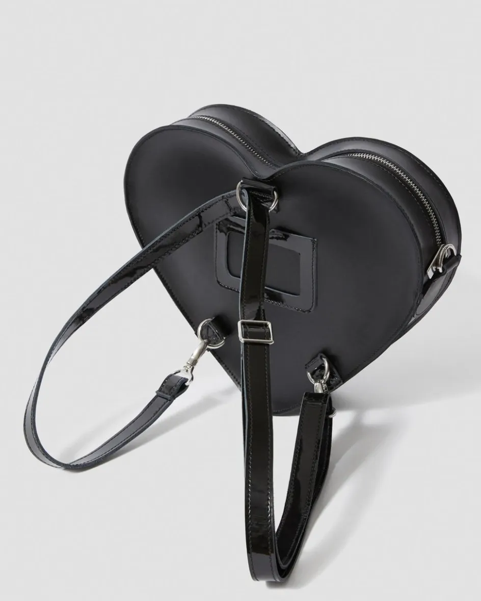 Dr. Martens Accessories|Bags*Kiev Leather Hardware Heart Shaped Bag in Black Black — Kiev