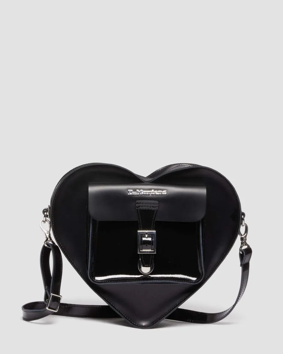 Dr. Martens Accessories|Bags*Kiev Leather Hardware Heart Shaped Bag in Black Black — Kiev