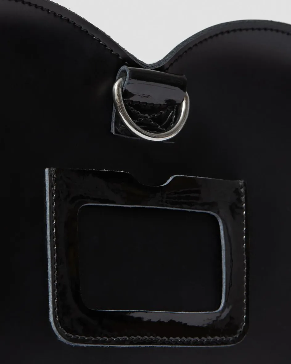 Dr. Martens Accessories|Bags*Kiev Leather Hardware Heart Shaped Bag in Black Black — Kiev