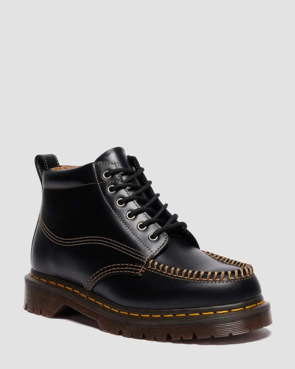 Dr. Martens New And Featured|Boots*LOWELL CHUKKA MOC TOE LEATHER ANKLE BOOTS in Black Black — Orleans