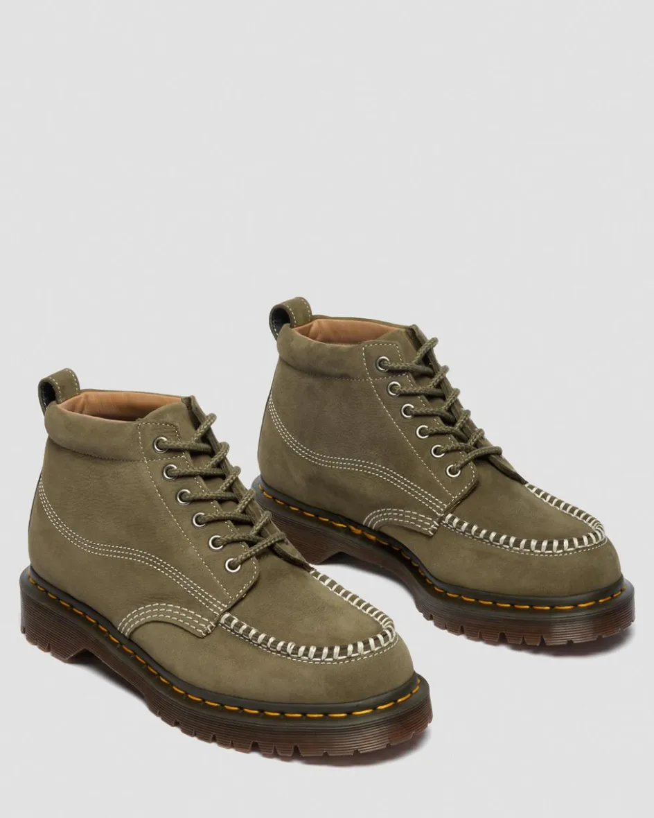 Dr. Martens New And Featured|Boots*Lowell Chukka Nubuck Moc Toe Ankle Boots in Dms Olive DMS OLIVE — Milled Nubuck Wp