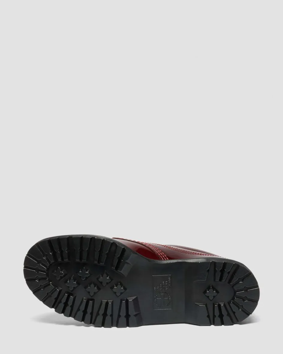 Dr. Martens Shoes|New And Featured*Lowell Lacquered Moc Toe Shoes in Cherry Red Cherry Red — Lacquered Leather