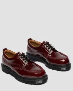 Dr. Martens Shoes|New And Featured*Lowell Lacquered Moc Toe Shoes in Cherry Red Cherry Red — Lacquered Leather