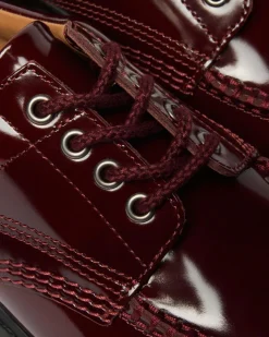 Dr. Martens Shoes|New And Featured*Lowell Lacquered Moc Toe Shoes in Cherry Red Cherry Red — Lacquered Leather