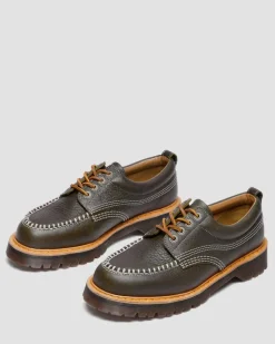 Dr. Martens Shoes|New And Featured*Lowell Wild Grain Leather Moc Toe Shoes in Dms Olive DMS OLIVE — Wild Grain