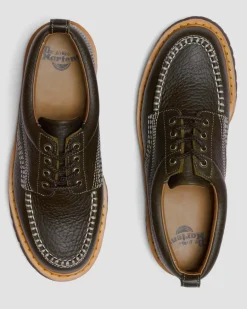 Dr. Martens Shoes|New And Featured*Lowell Wild Grain Leather Moc Toe Shoes in Dms Olive DMS OLIVE — Wild Grain