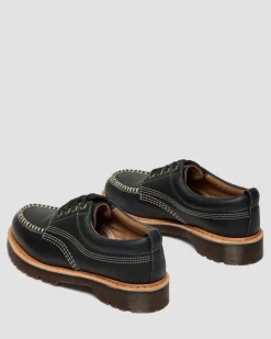 Dr. Martens Shoes|New And Featured*Lowell Wild Grain Leather Moc Toe Shoes in Black BLACK — Wild Grain
