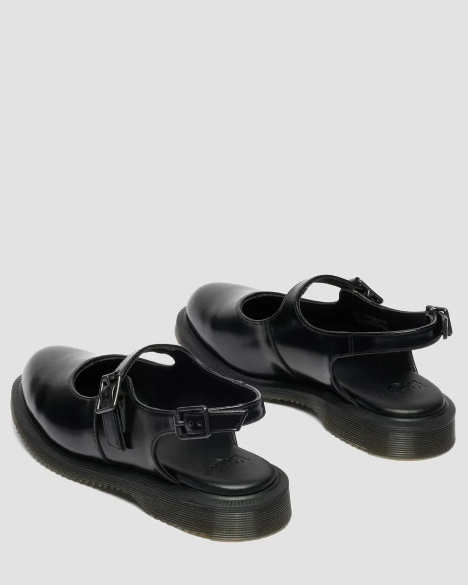 Dr. Martens Mother'S Day Gifts|Shoes*Madaline Mary Jane Smooth Leather Sling Back Shoes in Black Black — Polished Smooth
