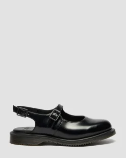 Dr. Martens Mother'S Day Gifts|Shoes*Madaline Mary Jane Smooth Leather Sling Back Shoes in Black Black — Polished Smooth