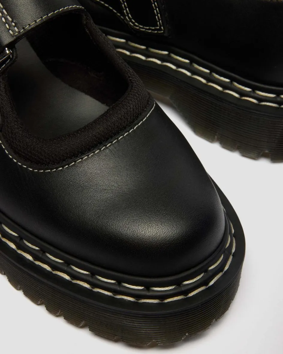 Dr. Martens Shoes|Platform Shoes*Mary Jane Bex Double Stitch Leather Shoes in Black Black — Sendal