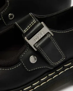 Dr. Martens Shoes|Platform Shoes*Mary Jane Bex Double Stitch Leather Shoes in Black Black — Sendal