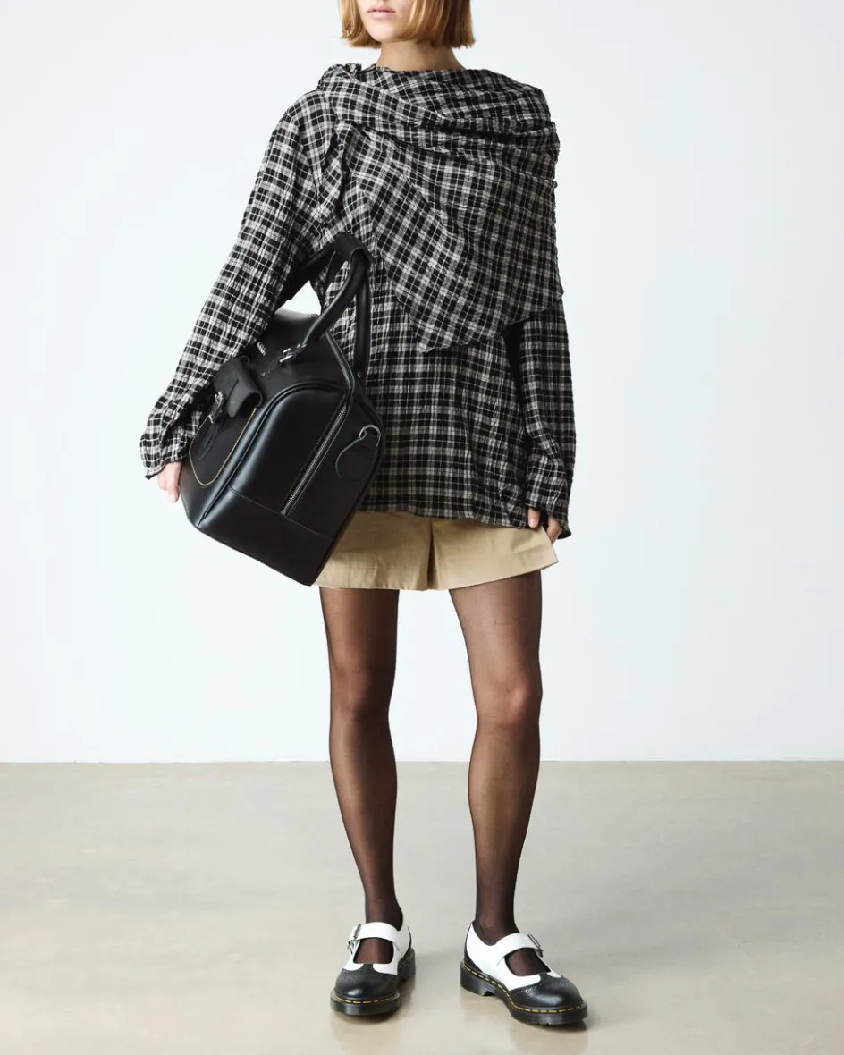 Dr. Martens Mother'S Day Gifts|Shoes*Mary Jane Monochrome Leather Shoes in Black Black+White — Atlas Pebble Grain+Smooth