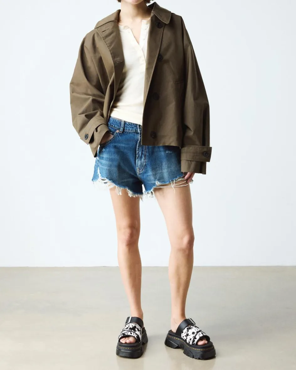 Dr. Martens Mules|Slides*Mattison Slide Dalmatian Hair On Leather Sandals in Cream CREAM+BLACK — Dalmatian Print Hair On+Athena