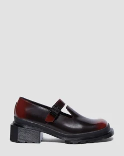 Dr. Martens Shoes|Mary Janes*Maybole Square Toe Mary Jane Shoes in Black Black+Cherry Red — Arcadia