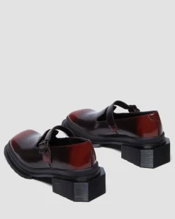 Dr. Martens Shoes|Mary Janes*Maybole Square Toe Mary Jane Shoes in Black Black+Cherry Red — Arcadia