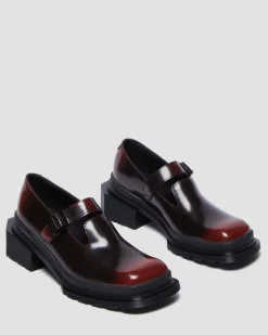 Dr. Martens Shoes|Mary Janes*Maybole Square Toe Mary Jane Shoes in Black Black+Cherry Red — Arcadia