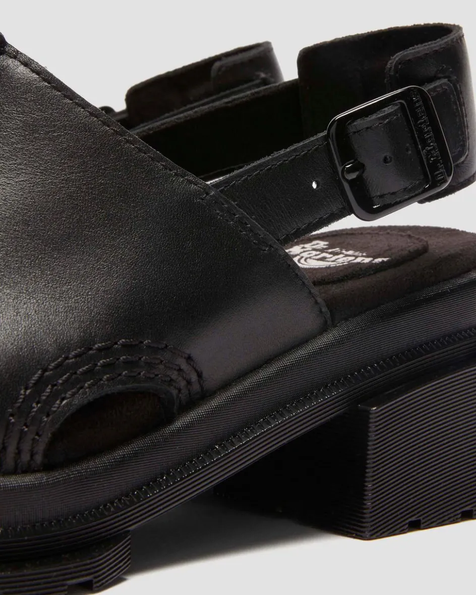 Dr. Martens Mules: Slip On & Go|Mules*Maybole Wanama leather Sandals in Black Black — Wanama
