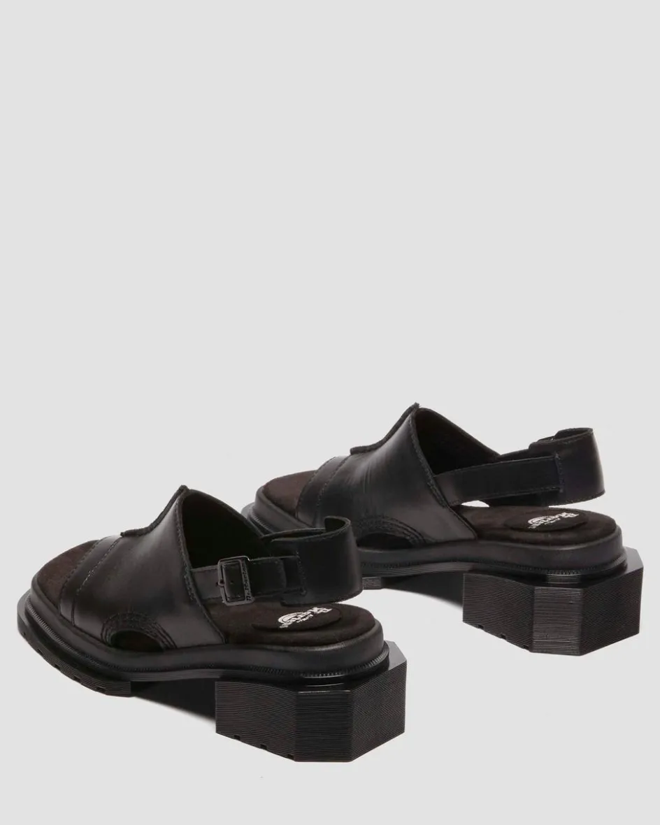 Dr. Martens Mules: Slip On & Go|Mules*Maybole Wanama leather Sandals in Black Black — Wanama