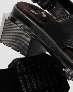 Dr. Martens Mules: Slip On & Go|Mules*Maybole Wanama leather Sandals in Black Black — Wanama