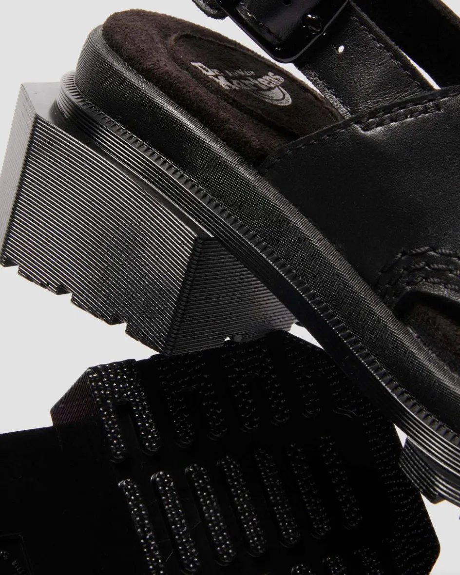 Dr. Martens Mules: Slip On & Go|Mules*Maybole Wanama leather Sandals in Black Black — Wanama
