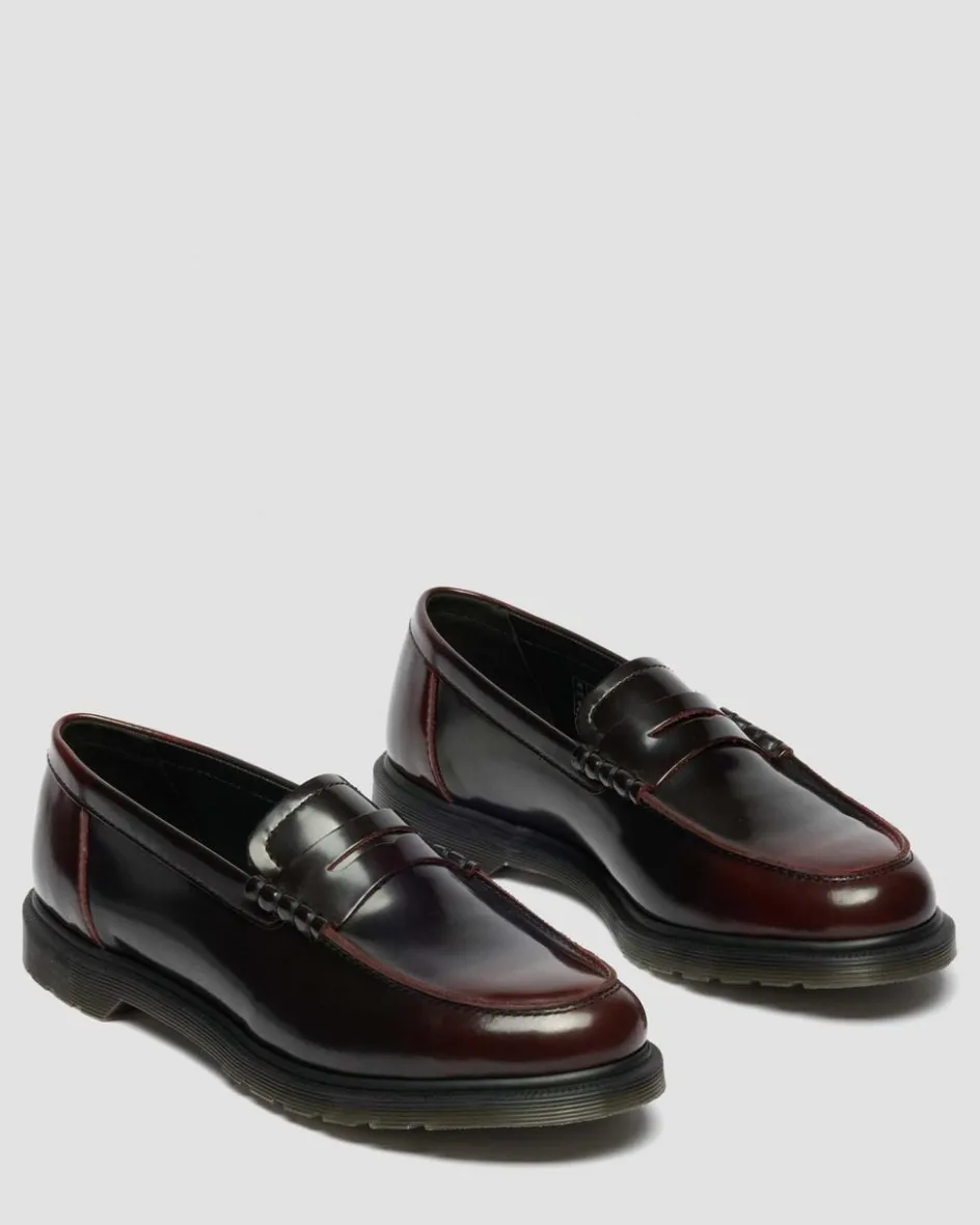 Dr. Martens Shoes|New And Featured*Mayfare Rub Off Leather Loafers in Cherry Red Arcadia Cherry Red Arcadia — Arcadia