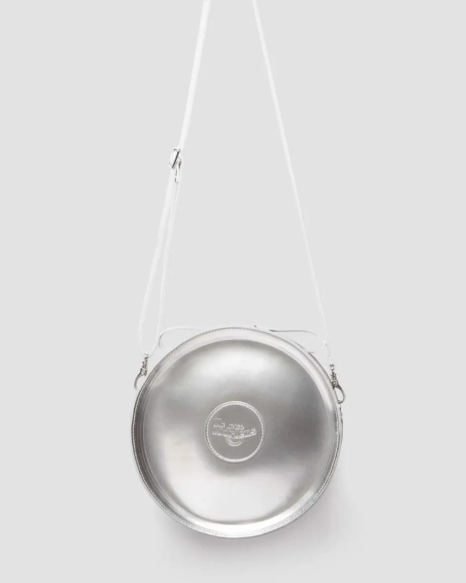 Dr. Martens Last Chance Styles|Last Chance Styles*Metallic Round Backpack in Silver Metallic Silver Metallic — Patent Lamper
