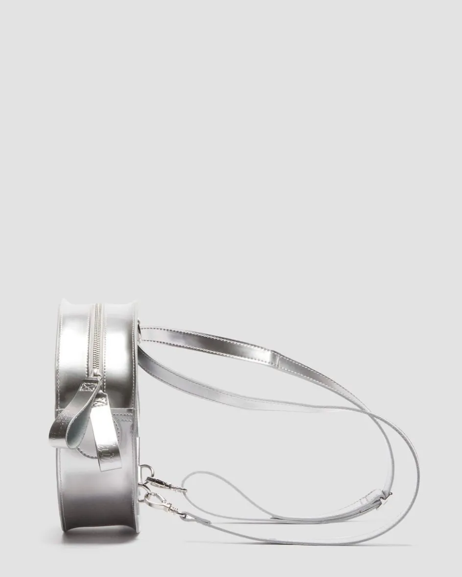 Dr. Martens Last Chance Styles|Last Chance Styles*Metallic Round Backpack in Silver Metallic Silver Metallic — Patent Lamper