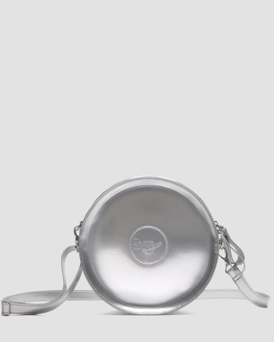 Dr. Martens Last Chance Styles|Last Chance Styles*Metallic Round Backpack in Silver Metallic Silver Metallic — Patent Lamper