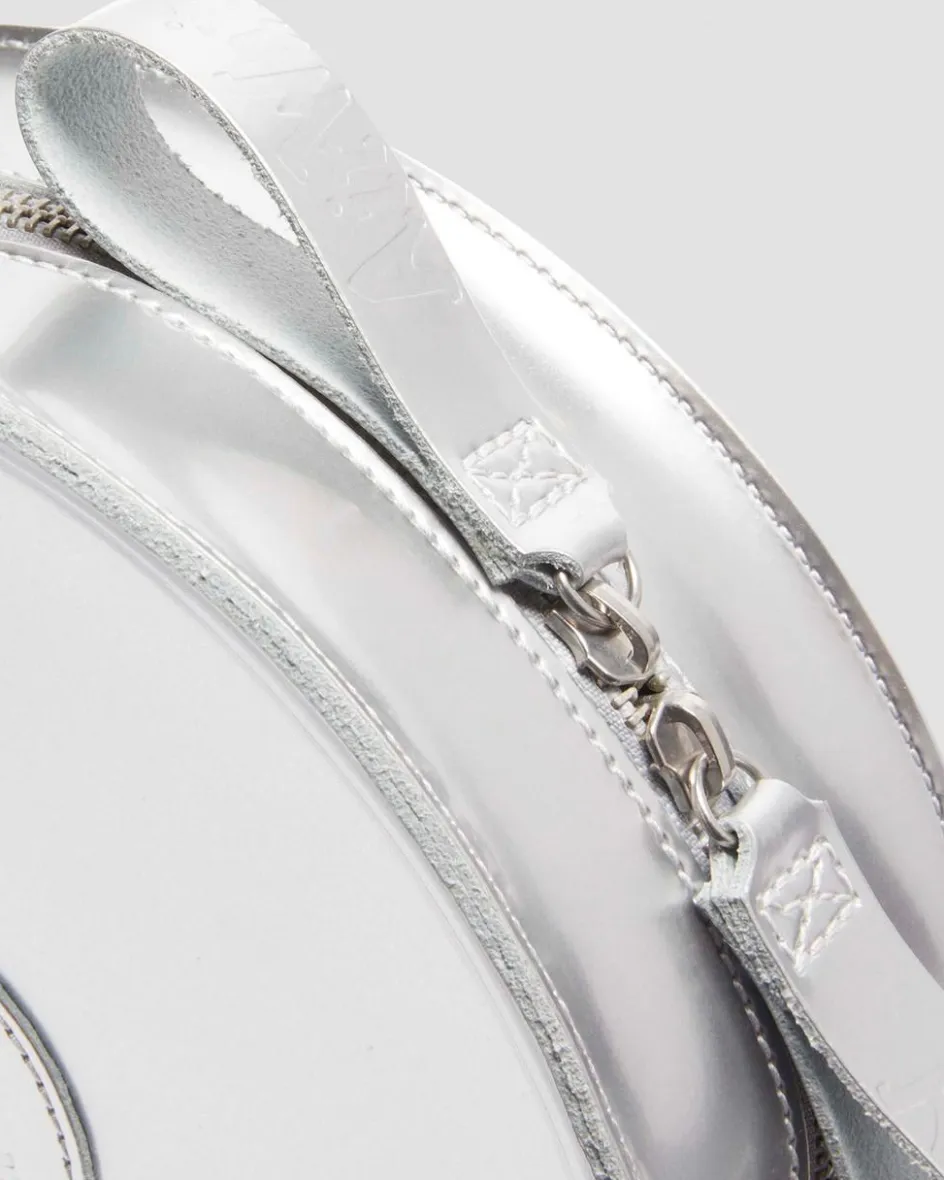 Dr. Martens Last Chance Styles|Last Chance Styles*Metallic Round Backpack in Silver Metallic Silver Metallic — Patent Lamper