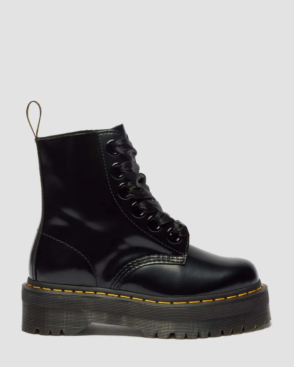 Dr. Martens New And Featured|Mother'S Day Gifts*Molly Women's Leather Platform Boots in Black Buttero BLACK BUTTERO — Buttero