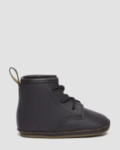 Dr. Martens Infant & 0-1 Years*Newborn 1460 Auburn Leather Booties in Black Black — Mason Pu Split+Mason Nw Synthetic