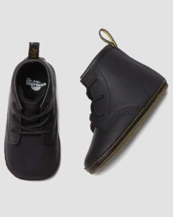 Dr. Martens Infant & 0-1 Years*Newborn 1460 Auburn Leather Booties in Black Black — Mason Pu Split+Mason Nw Synthetic