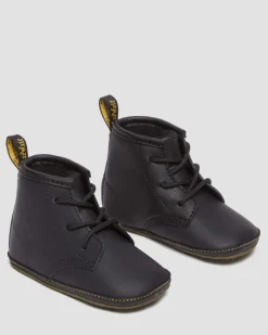 Dr. Martens Infant & 0-1 Years*Newborn 1460 Auburn Leather Booties in Black Black — Mason Pu Split+Mason Nw Synthetic