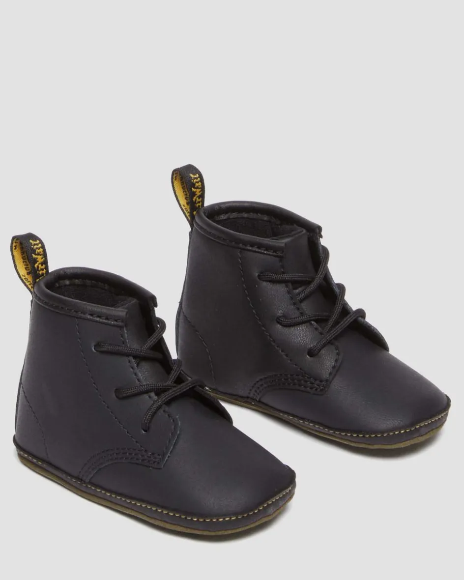 Dr. Martens Infant & 0-1 Years*Newborn 1460 Auburn Leather Booties in Black Black — Mason Pu Split+Mason Nw Synthetic