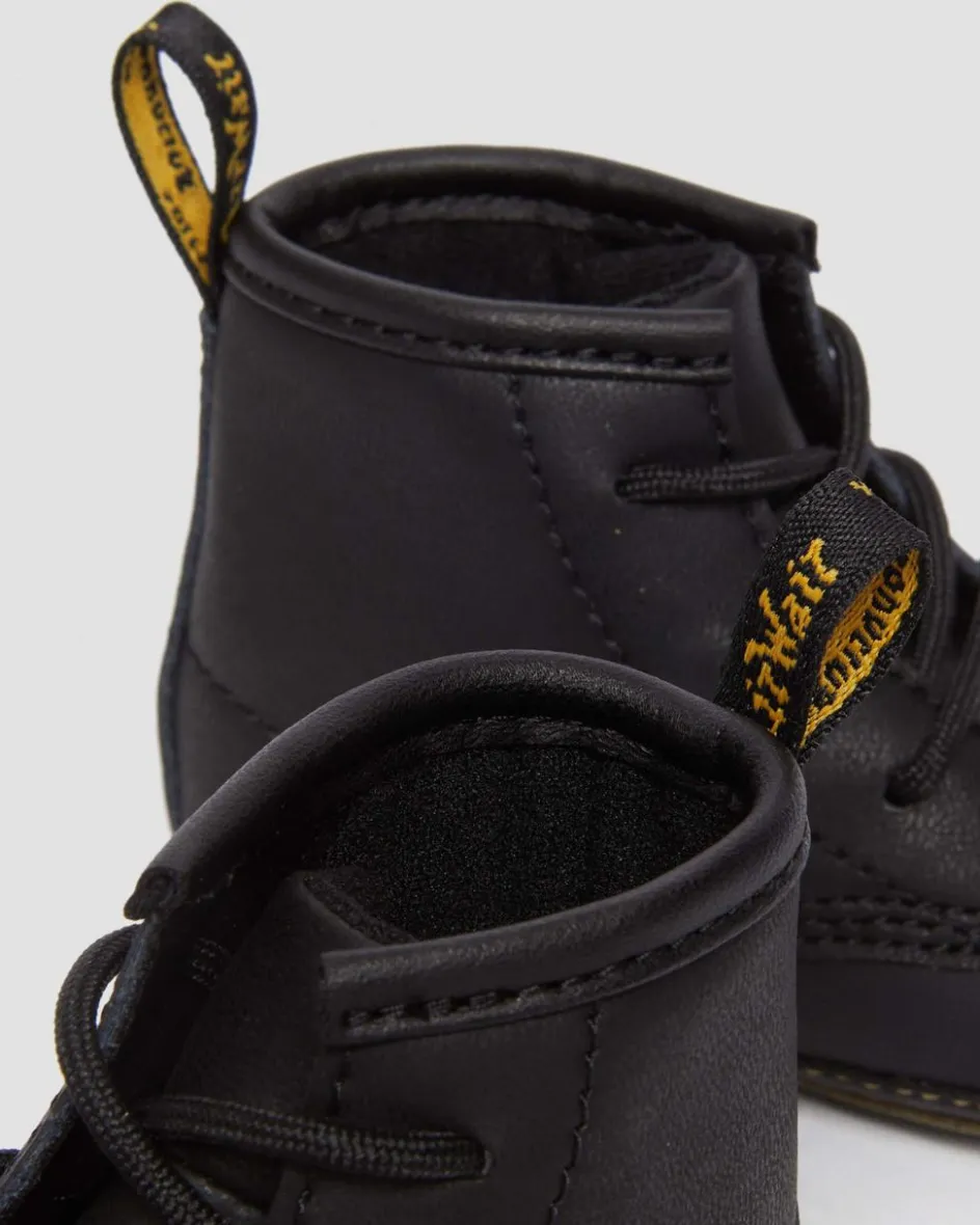 Dr. Martens Infant & 0-1 Years*Newborn 1460 Auburn Leather Booties in Black Black — Mason Pu Split+Mason Nw Synthetic