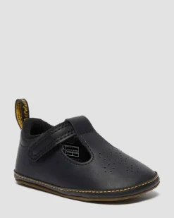 Dr. Martens Infant & 0-1 Years*NEWBORN POLLEY PU-COATED LEATHER MARY JANE SHOES in Black Black — Mason Pu Split+Mason Nw Synthetic