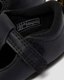 Dr. Martens Infant & 0-1 Years*NEWBORN POLLEY PU-COATED LEATHER MARY JANE SHOES in Black Black — Mason Pu Split+Mason Nw Synthetic