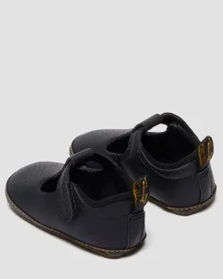 Dr. Martens Infant & 0-1 Years*NEWBORN POLLEY PU-COATED LEATHER MARY JANE SHOES in Black Black — Mason Pu Split+Mason Nw Synthetic