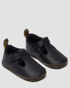 Dr. Martens Infant & 0-1 Years*NEWBORN POLLEY PU-COATED LEATHER MARY JANE SHOES in Black Black — Mason Pu Split+Mason Nw Synthetic