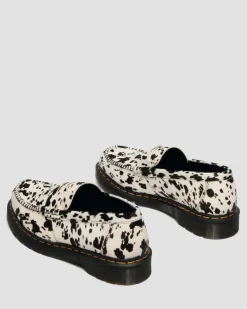 Dr. Martens Shoes|New And Featured*Penton Dalmatian Hair On Leather Loafers in Cream & Black Cream & Black — Dalmatian Print Hair On