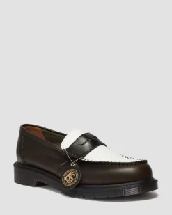 Dr. Martens Last Chance Styles|Last Chance Styles*Penton Made In England Two-Tone Leather Loafers in Olive Olive+White