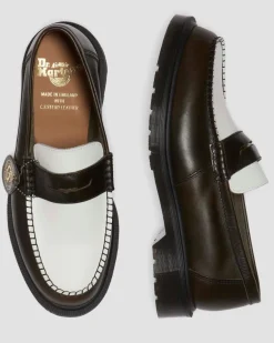 Dr. Martens Last Chance Styles|Last Chance Styles*Penton Made In England Two-Tone Leather Loafers in Olive Olive+White