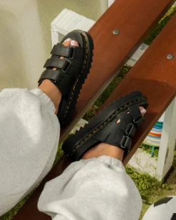 Dr. Martens Mules|Slides*Raine Slide Athena leather sandals in Black BLACK — Athena