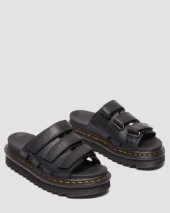Dr. Martens Mules|Slides*Raine Slide Athena leather sandals in Black BLACK — Athena