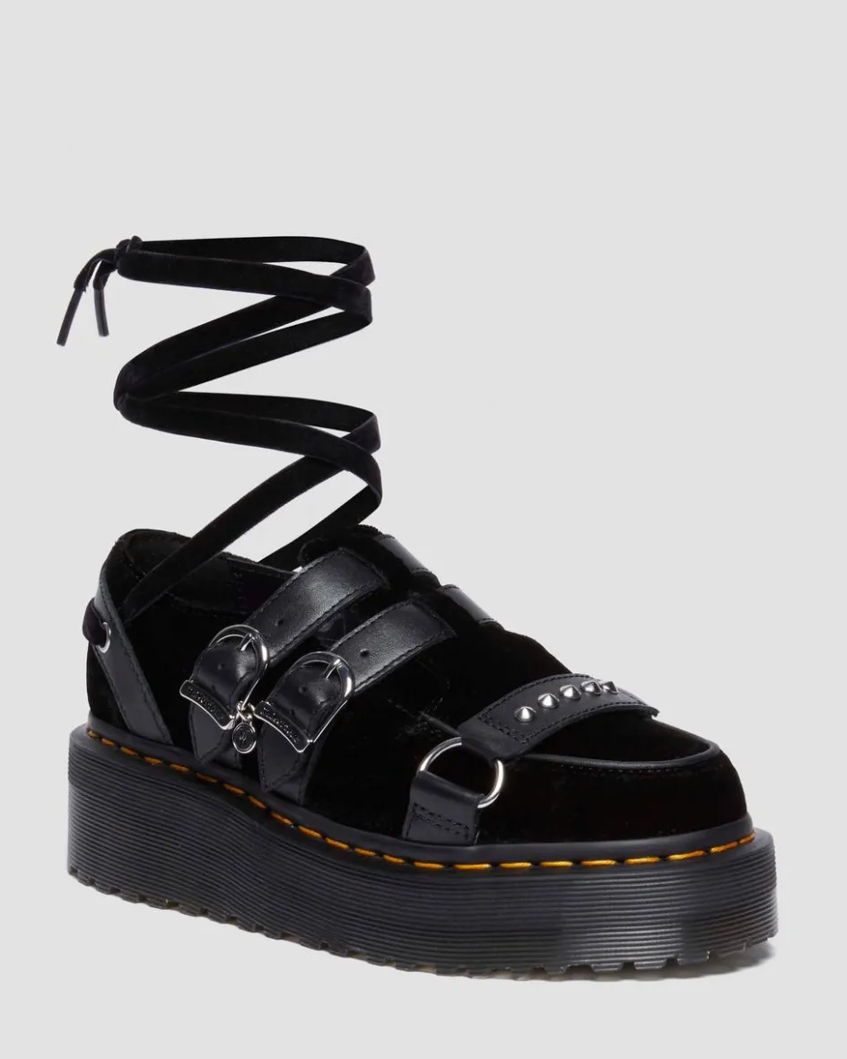 Dr. Martens Shoes|Platform Shoes*RAMSEY WEDNESDAY PLATFORM CREEPERS in Black Black — Velvet
