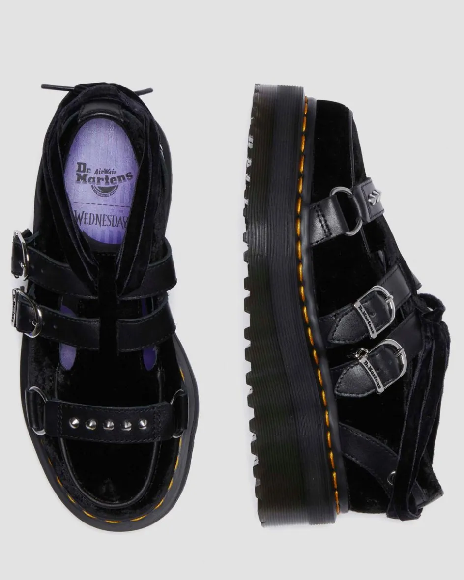 Dr. Martens Shoes|Platform Shoes*RAMSEY WEDNESDAY PLATFORM CREEPERS in Black Black — Velvet